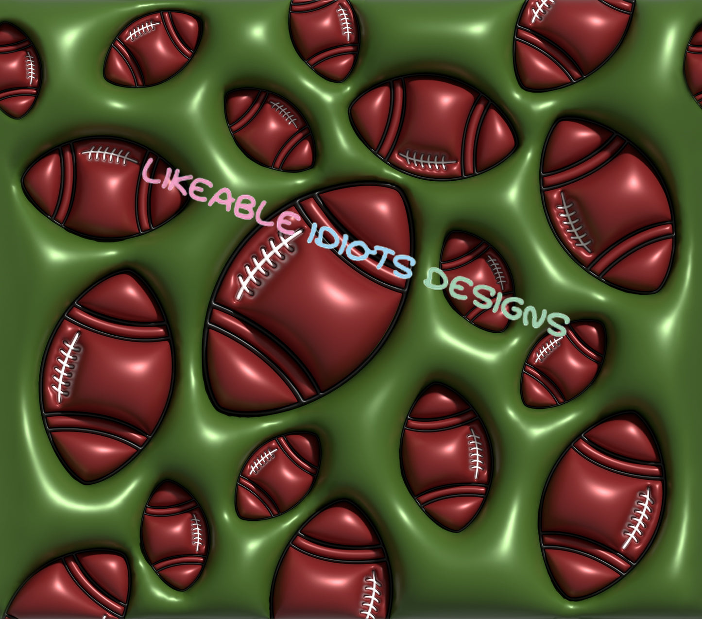 Tumbler designs in Puffy format Football