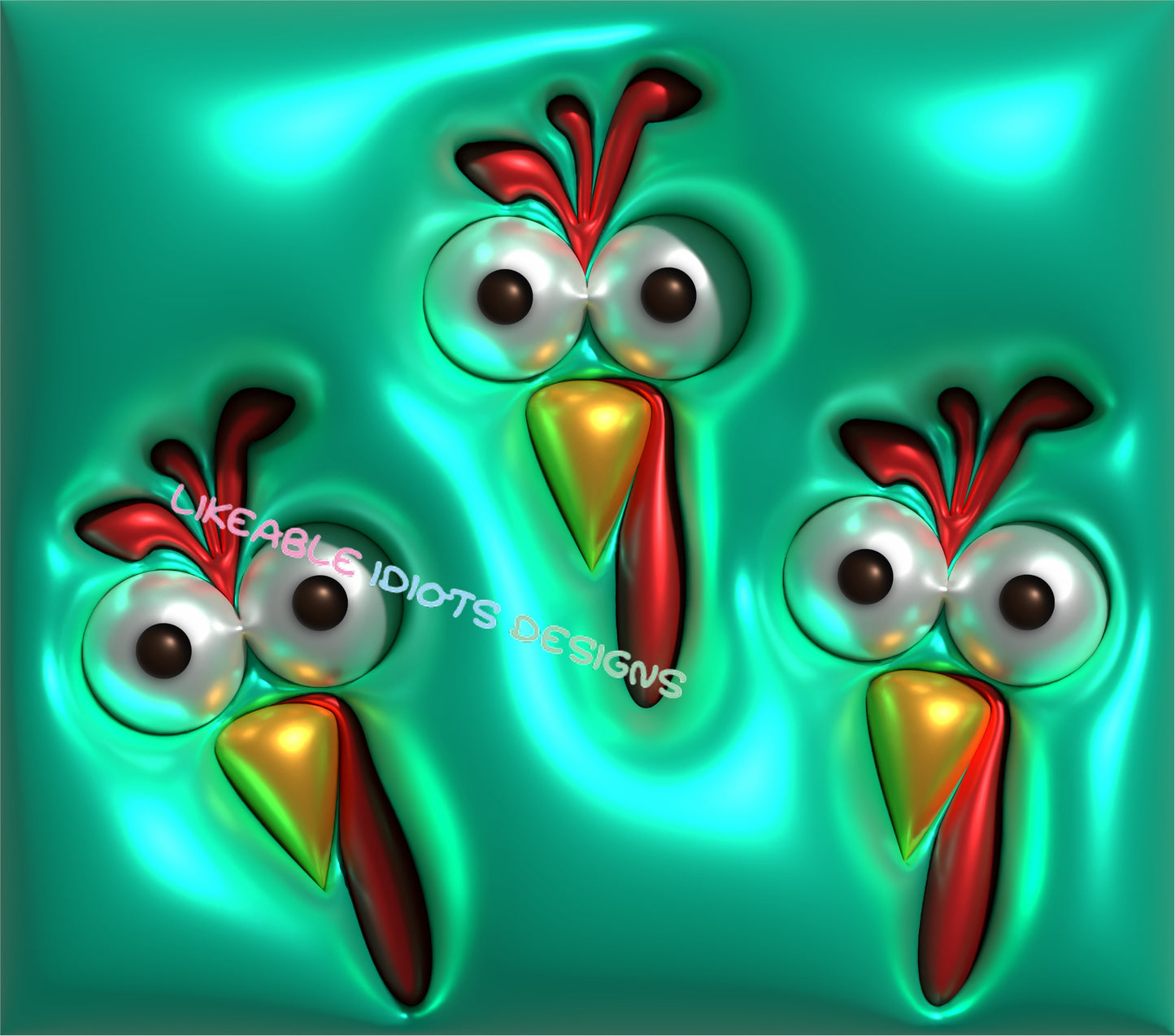 Tumbler designs in Puffy format Chicken