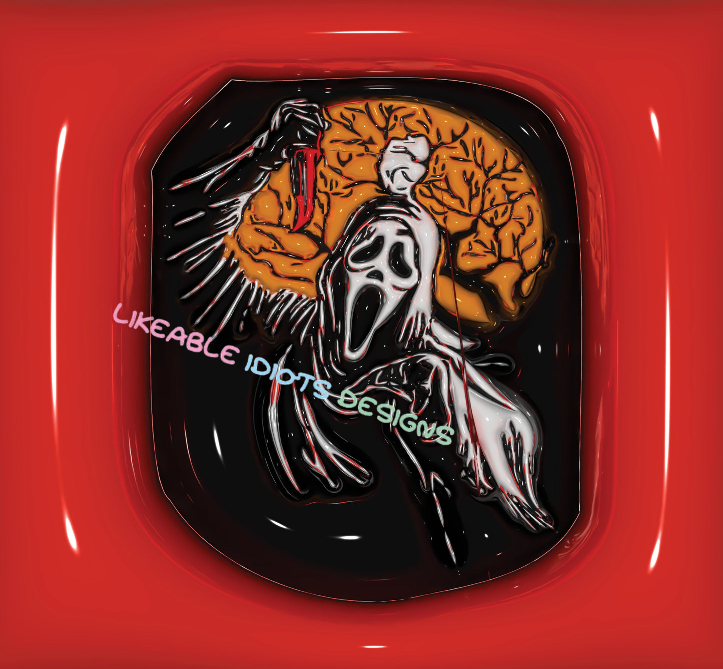 Tumbler designs in Puffy format Ghost Face
