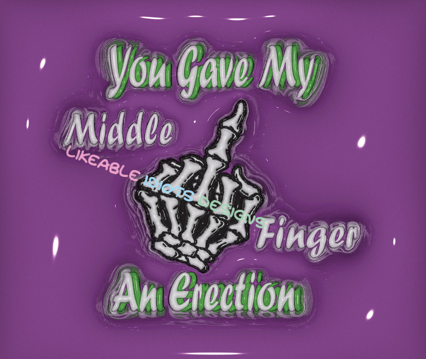 Tumbler designs in Puffy format middle finger