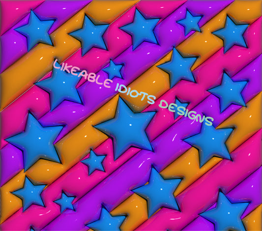 Tumbler designs in Puffy format 3d Stars
