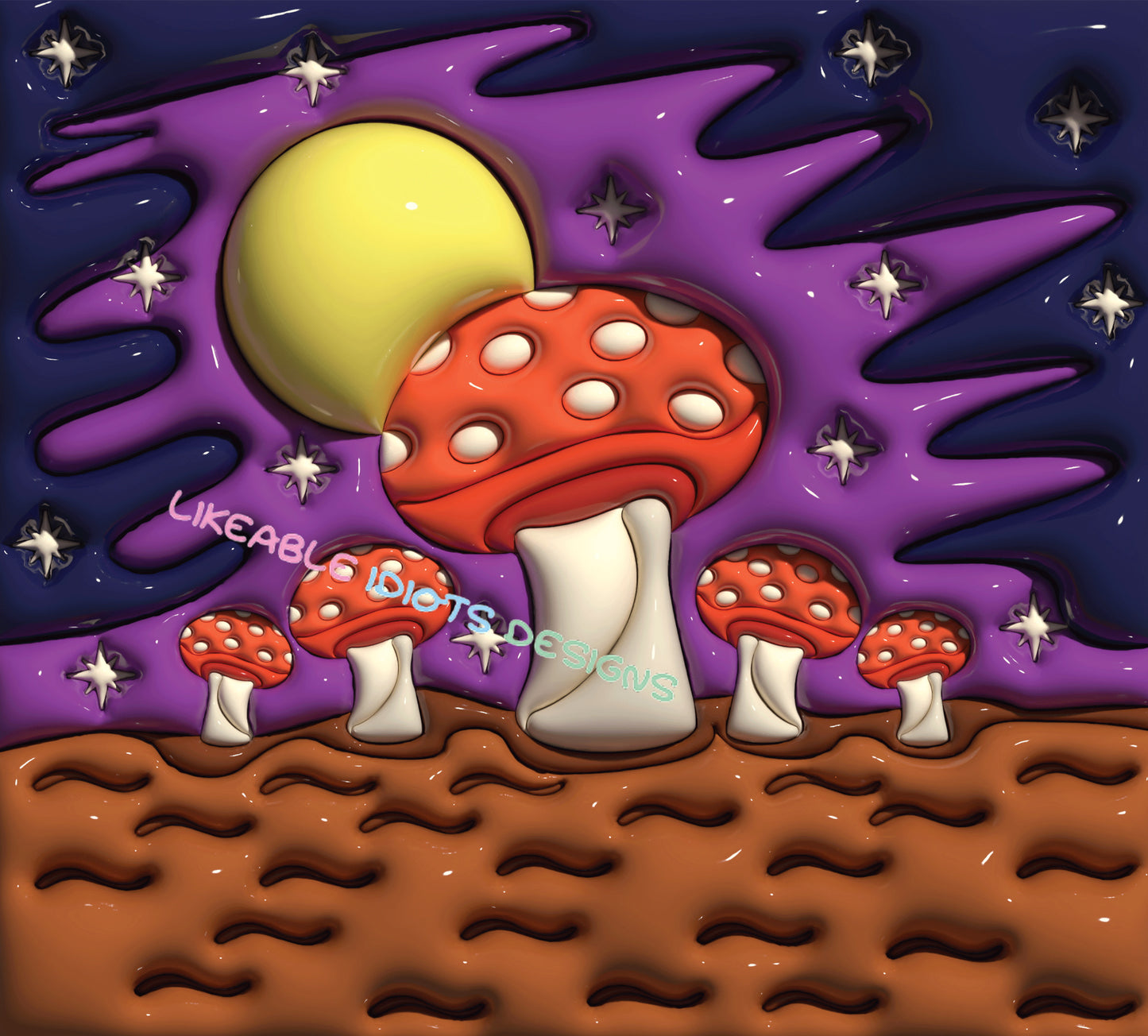 Tumbler designs in Puffy trippy shrooms