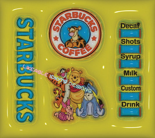 Tumbler designs in starbucks pooh