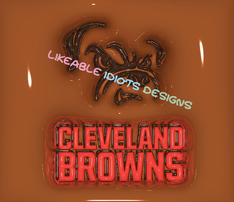 Tumbler designs in Puffy format Cleveland Browns