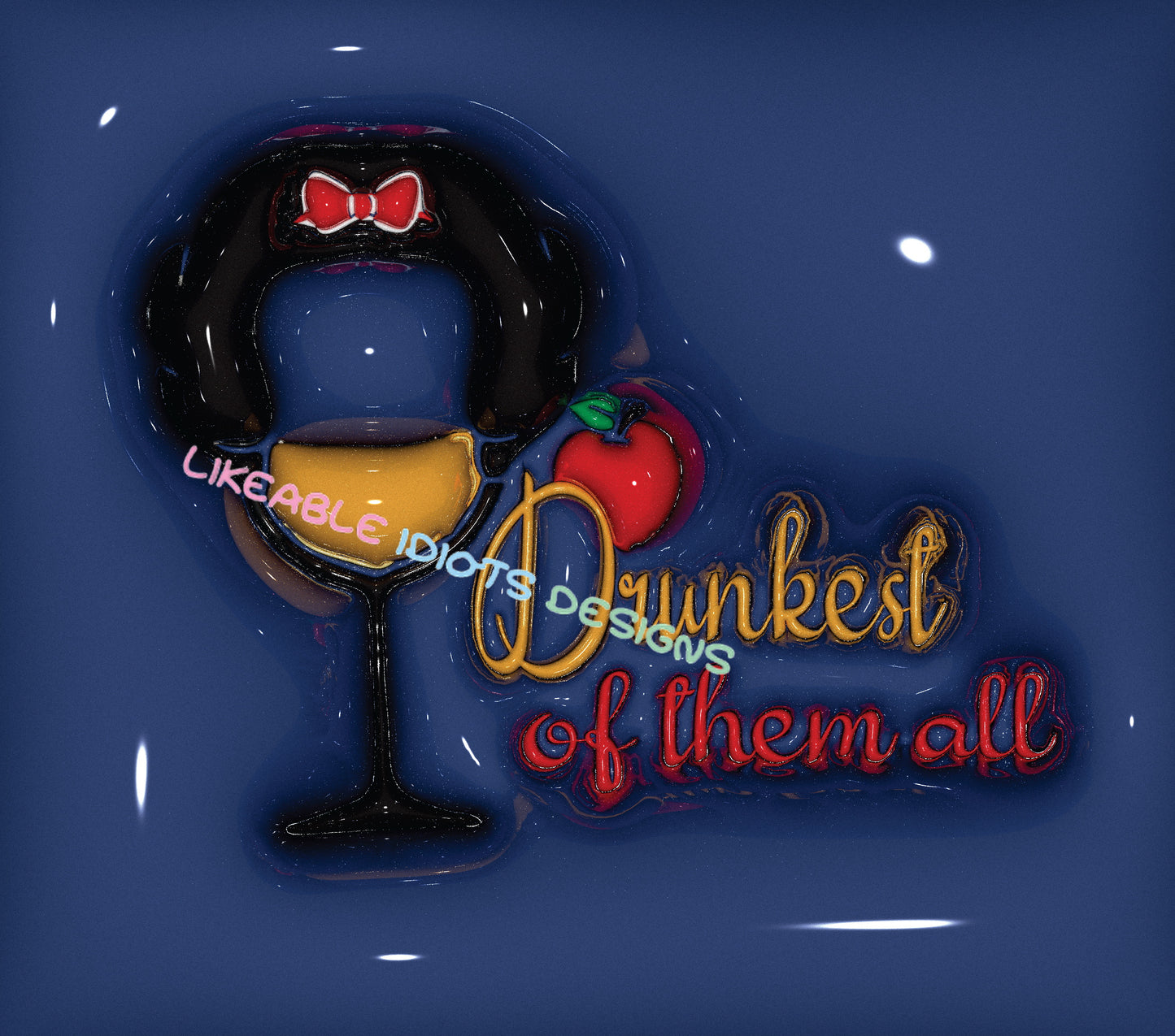Tumbler designs in Puffy format Drunkest of them All