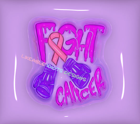 Tumbler designs in Puffy format Fight Cancer Purple
