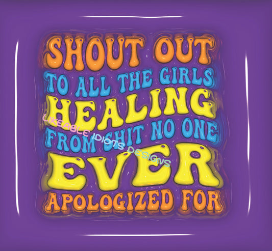 Tumbler designs in Puffy format Girls Healing