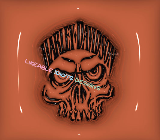 Tumbler designs in Puffy format Harley Skull 2
