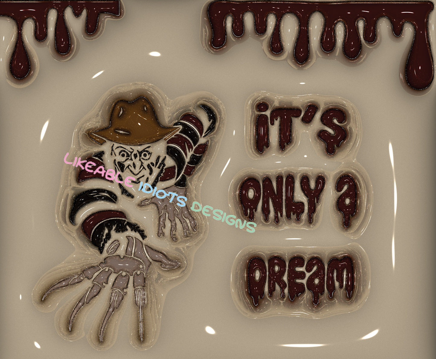 Tumbler designs in Puffy format Scarey Dream