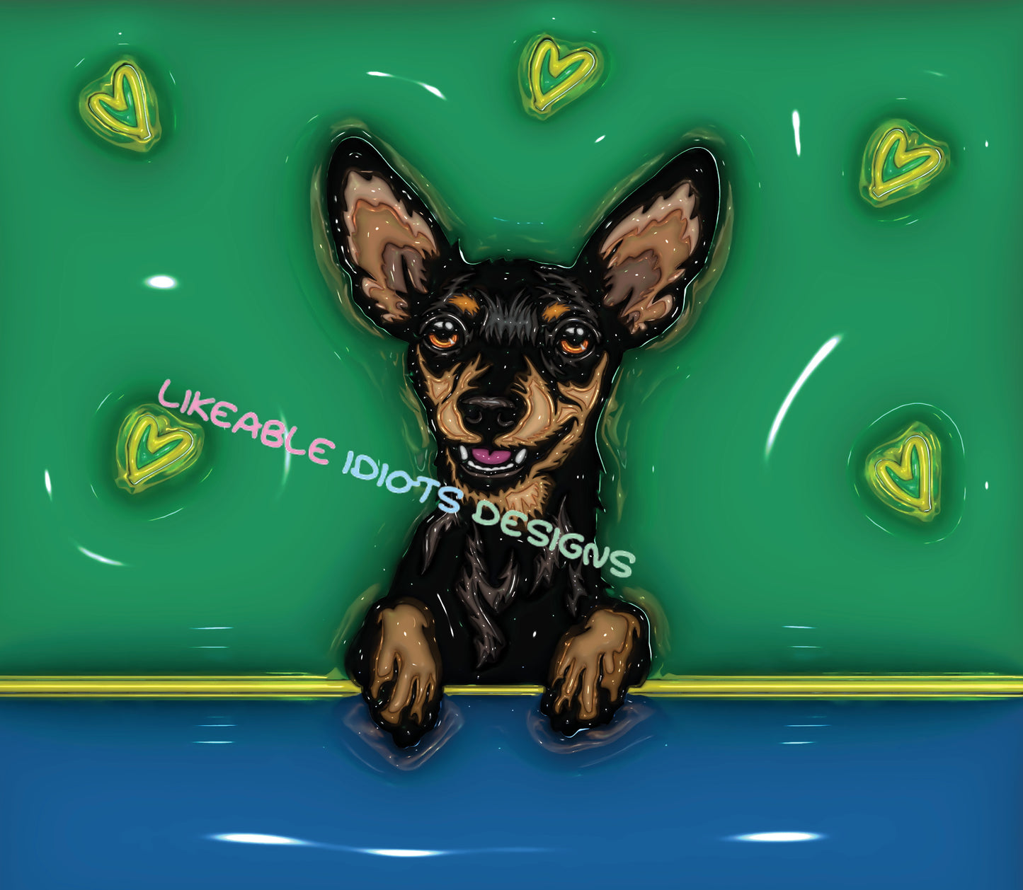 Tumbler designs in Puffy format pincher peeking