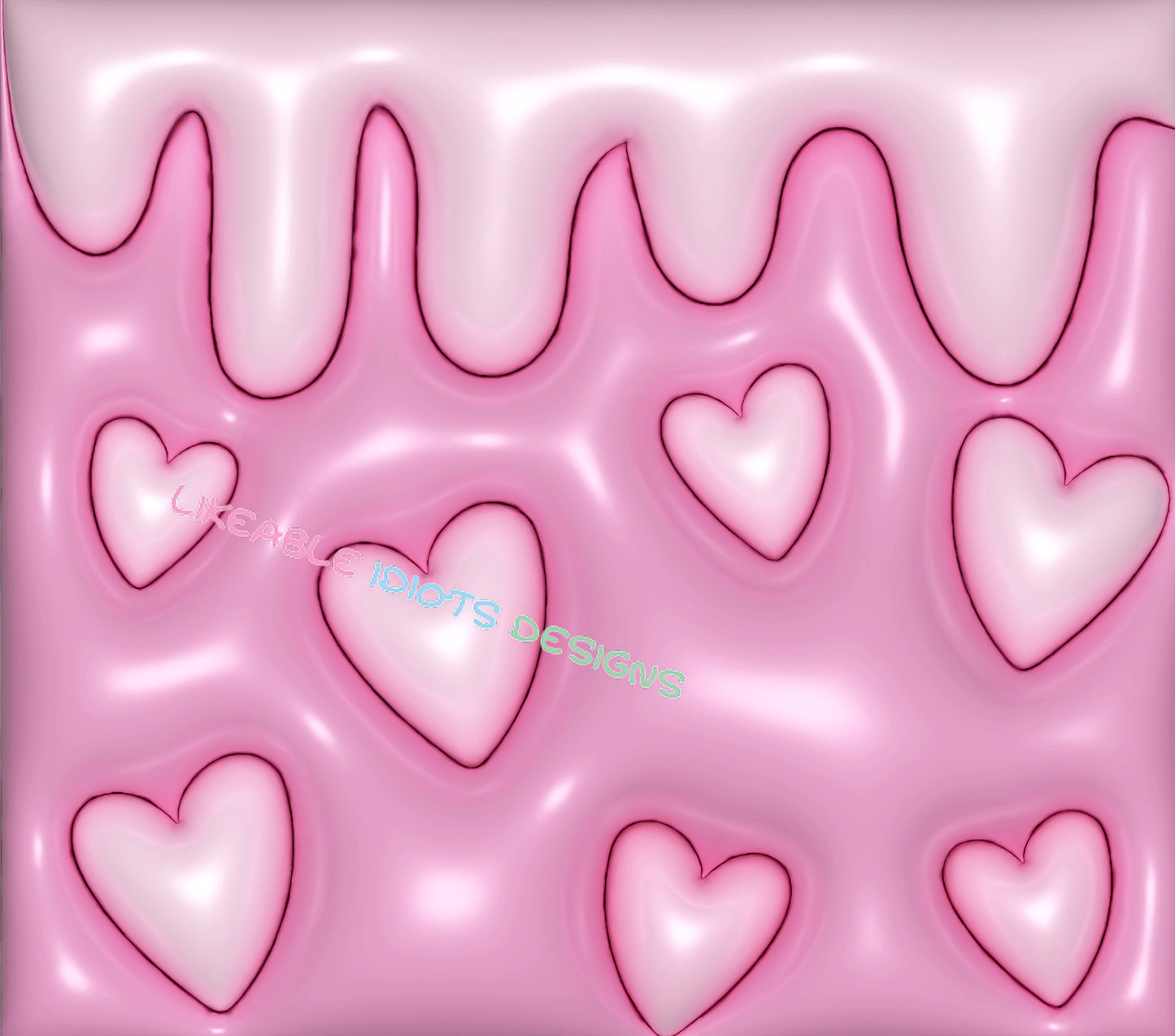 Tumbler designs in Puffy format autism drippy hearts
