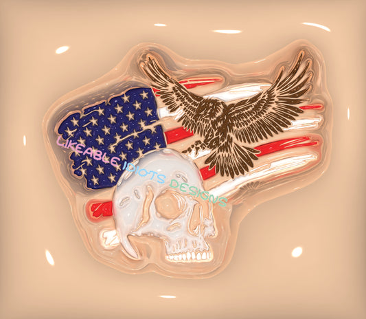 Tumbler designs in Puffy format skull flag eagle (Copy)