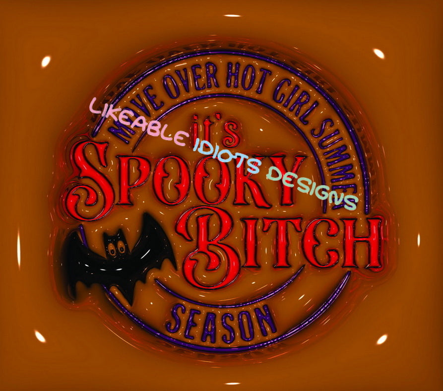 Tumbler designs in Puffy format spooky bitch season
